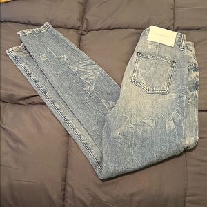 Jonathan Simkhai Jensen Darted Denim Blasted Jeans 25 29 Orig $225 New 90s Style